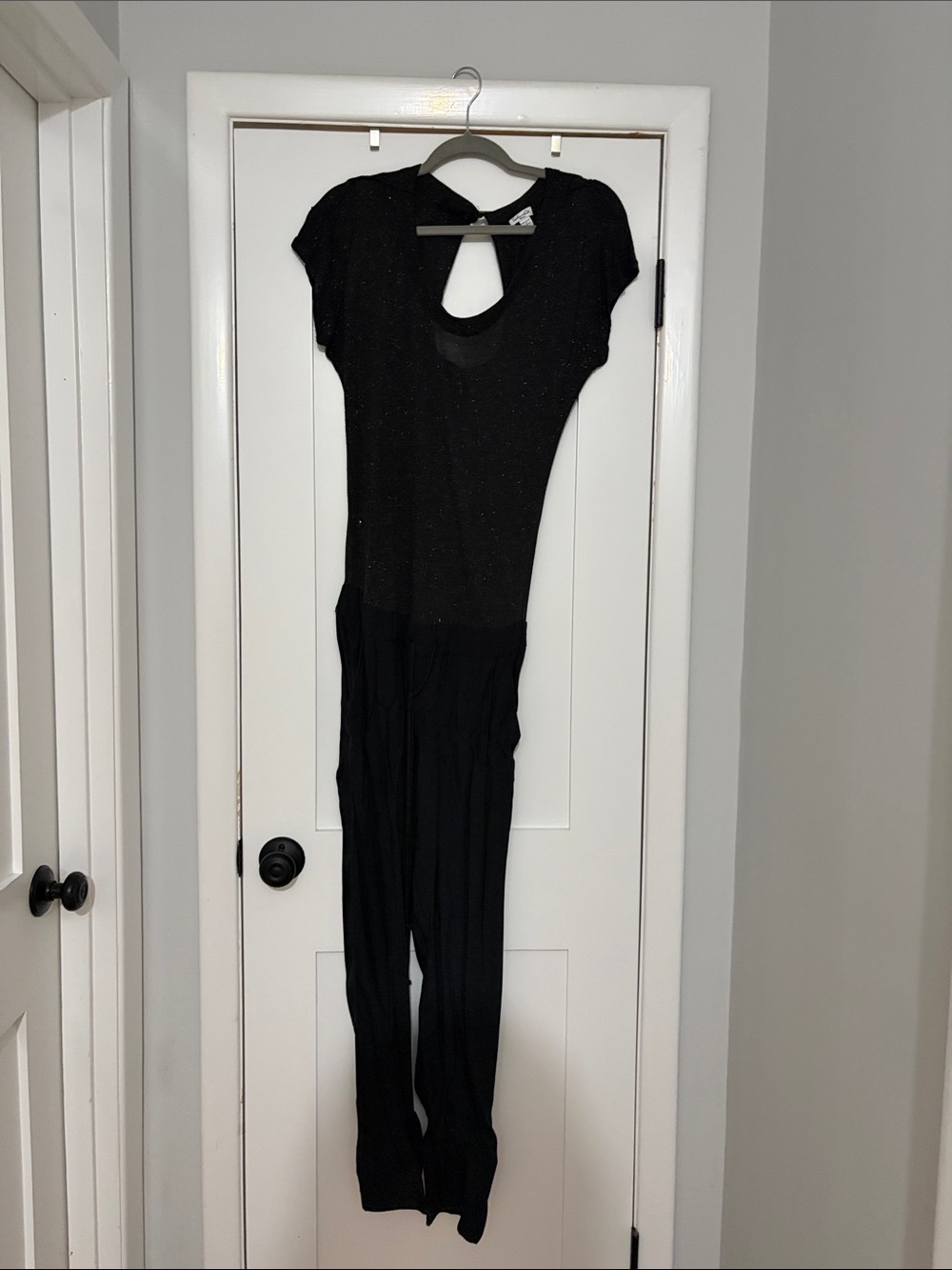 Black Women's Jumpsuit with Scoop Back